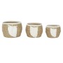 Decorative basket Home ESPRIT Cream Natural Boho 33 x 33 x 27 cm (3 Pieces)