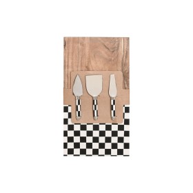 Cutting board Home ESPRIT White Black Natural Modern 20 X 38 X 1,5 CM (4 Pieces)