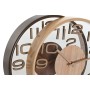 Wall Clock Home ESPRIT Brown Natural PVC Wood 30 x 4,7 x 30 cm (2 Units)