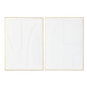 Wall Decoration Home ESPRIT White Golden Abstract 72,7 x 2,5 x 100,5 cm (2 Units)