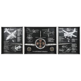 Horloge Murale Home ESPRIT Doré Argenté Métal Avion Vintage 175 x 21 x 64 cm