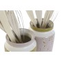Pot pour ustensiles de cuisine DKD Home Decor Métal Dolomite Bois MDF 12 x 12 x 25 cm (2 Unités)