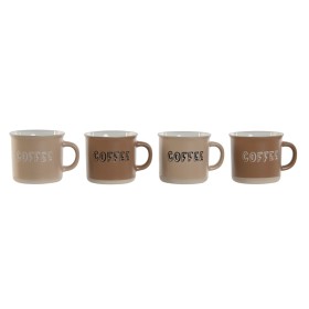 Piece Coffee Cup Set Home ESPRIT Brown Stoneware 180 ml