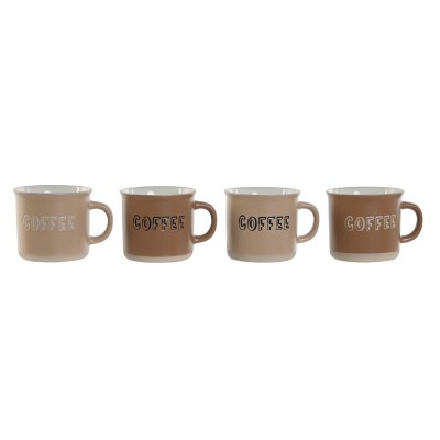 Piece Coffee Cup Set Home ESPRIT Brown Stoneware 180 ml