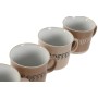 Piece Coffee Cup Set Home ESPRIT Brown Stoneware 180 ml