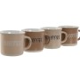 Piece Coffee Cup Set Home ESPRIT Brown Stoneware 180 ml
