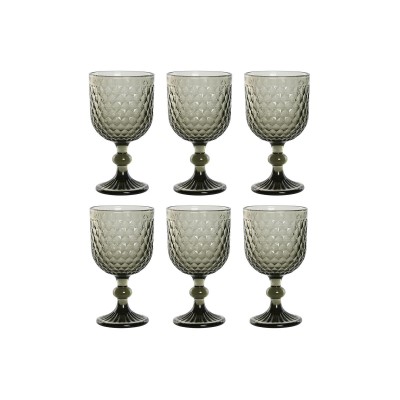 Set de Verres Home ESPRIT Gris Verre 325 ml (6 Unités)