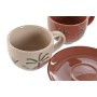 Piece Coffee Cup Set Home ESPRIT Yellow Beige Terracotta Lilac Metal Dolomite 180 ml