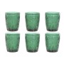 Set de Verres Home ESPRIT Vert Verre Avec relief 300 ml