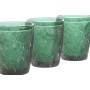 Set of glasses Home ESPRIT Green Crystal With relief 300 ml