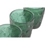 Set of glasses Home ESPRIT Green Crystal With relief 300 ml