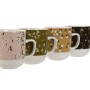 Tasse mug DKD Home Decor Marron Vert Rose Moutarde Porcelaine 380 ml (4 Unités)