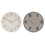 Wall Clock Home ESPRIT Grey Natural MDF Wood 30 x 5 x 30 cm (2 Units)
