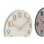 Horloge Murale Home ESPRIT Gris Naturel Bois MDF 30 x 5 x 30 cm (2 Unités)