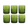 Set of glasses Home ESPRIT Green Crystal With relief 300 ml (6 Units)
