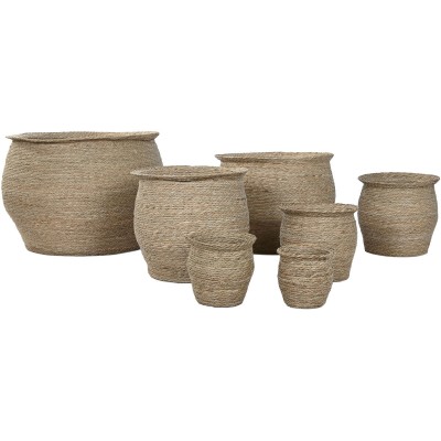Planter Home ESPRIT Brown Fibre Urban 70 x 70 x 58 cm (7 Units)