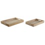Set of trays Home ESPRIT White Natural Mango wood MDF Wood 44 x 29 x 5 cm (2 Units)
