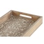 Set of trays Home ESPRIT White Natural Mango wood MDF Wood 44 x 29 x 5 cm (2 Units)