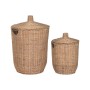 Decorative box Home ESPRIT Natural Metal Tropical (2 Pieces)