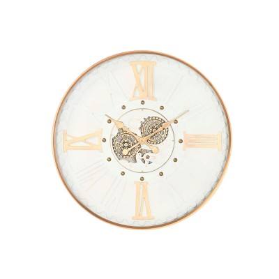 Horloge Murale Home ESPRIT Blanc Doré Métal Verre Urbaine 80 x 8 x 80 cm