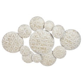 Decorative Figure Home ESPRIT White Golden Circles Stripped 102 X 7 X 74 CM