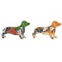 Figurine Décorative Home ESPRIT Jaune Vert Multicouleur Chien 20 X 6 X 11,5 CM (2 Unités)