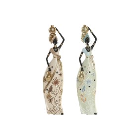 Decorative Figure Home ESPRIT Green Beige African Woman (2 Units)