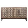 Sideboard Home ESPRIT Brown Black Silver Natural Mango wood Mirror 150 x 38 x 80 cm