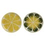 Assiette plate Home ESPRIT Jaune Vert Grès Citron 22,5 x 22,5 x 2,5 cm (2 Unités)