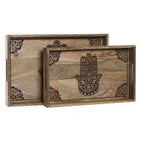 Jeux de plateaux Home ESPRIT Naturel Bois de manguier 43,5 x 27 x 5,5 cm (2 Unités)
