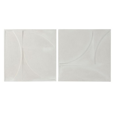Wall Decoration Home ESPRIT White Modern 80 x 4 x 80 cm (2 Units)