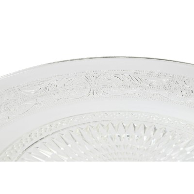 Assiette plate Home ESPRIT Transparent Verre 33 x 33 x 9,4 cm