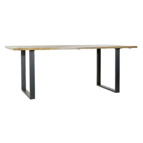 Table de Salle à Manger Home ESPRIT Noir Naturel Métal Bois de manguier 200 x 100 x 76 cm