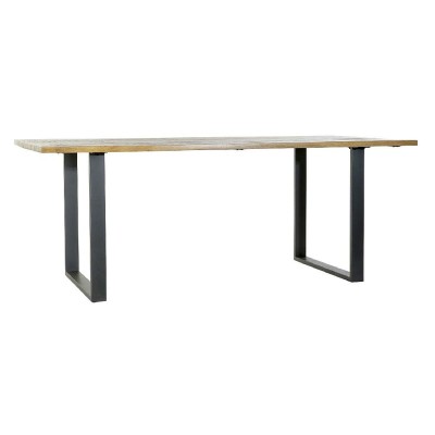 Dining Table Home ESPRIT Black Natural Metal Mango wood 200 x 100 x 76 cm