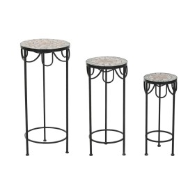 Jeu de 3 tables Home ESPRIT Noir 30 x 30 x 69 cm (3 Pièces)