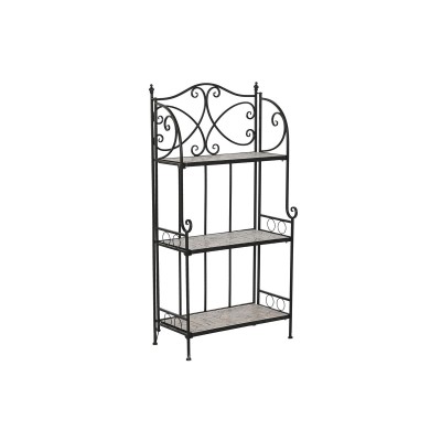Étagère Home ESPRIT Noir Multicouleur Céramique Forge 3 Etagères 54 x 29 x 121 cm 58 x 31,5 x 117 cm