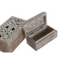 Jewelry box Home ESPRIT White Natural Mango wood (2 Pieces)