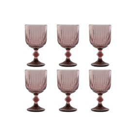 Set of cups Home ESPRIT Pink Crystal 380 ml (6 Units)