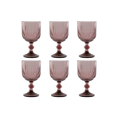 Set de Verres Home ESPRIT Rose Verre 380 ml (6 Unités)