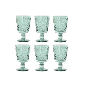 Set of cups Home ESPRIT Turquoise Crystal 345 ml (6 Units)