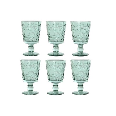 Set de Verres Home ESPRIT Turquoise Verre 345 ml (6 Unités)