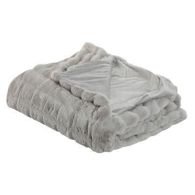 Blanket Home ESPRIT Light grey 220 x 240 x 1 cm