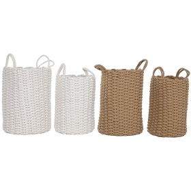 Basket set Home ESPRIT White Beige Rope 30 x 30 x 43 cm 2 Pieces (2 Units)