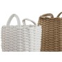 Set de basket Home ESPRIT Blanc Beige Corde 30 x 30 x 43 cm 2 Pièces (2 Unités)