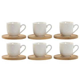 Piece Coffee Cup Set Home ESPRIT White Bamboo Porcelain 90 ml