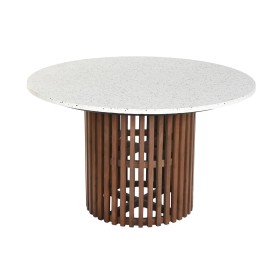 Table de Salle à Manger Home ESPRIT Bois d'acacia Terrazzo 130 x 130 x 76 cm