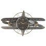 Wall Clock Home ESPRIT Golden Silver Metal Aeroplane Vintage 77,5 x 15 x 46 cm