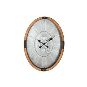 Horloge Murale Home ESPRIT Argenté Naturel Métal Verre Bois de pin 50 x 8 x 68 cm