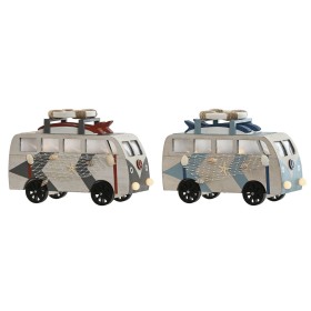 Decorative Figure Home ESPRIT Blue White Terracotta 22 x 7 x 14 cm (2 Units)