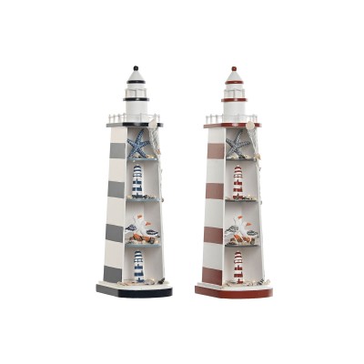 Figurine Décorative Home ESPRIT Bleu Rouge Phare 14 x 16 x 52 cm (2 Unités)